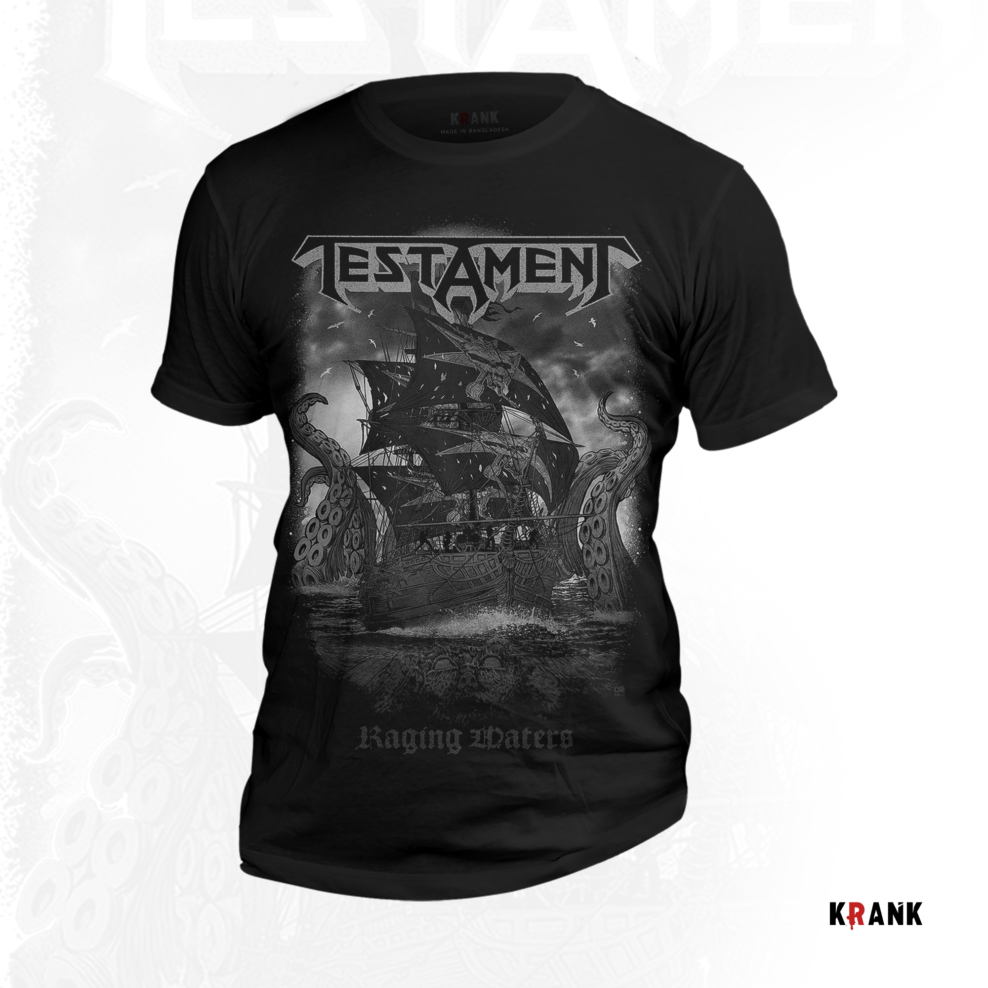 Testament-Raging Water T Shirt Krank — Testament